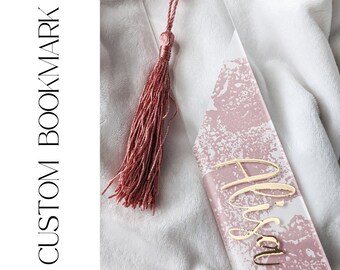 Custom Name Bookmark,Personalized Bookmark,Bridesmaid Proposal Gifts,Acrylic Bookmark,Bookmark with tassel,Aesthetic bookmark,Name bookmark