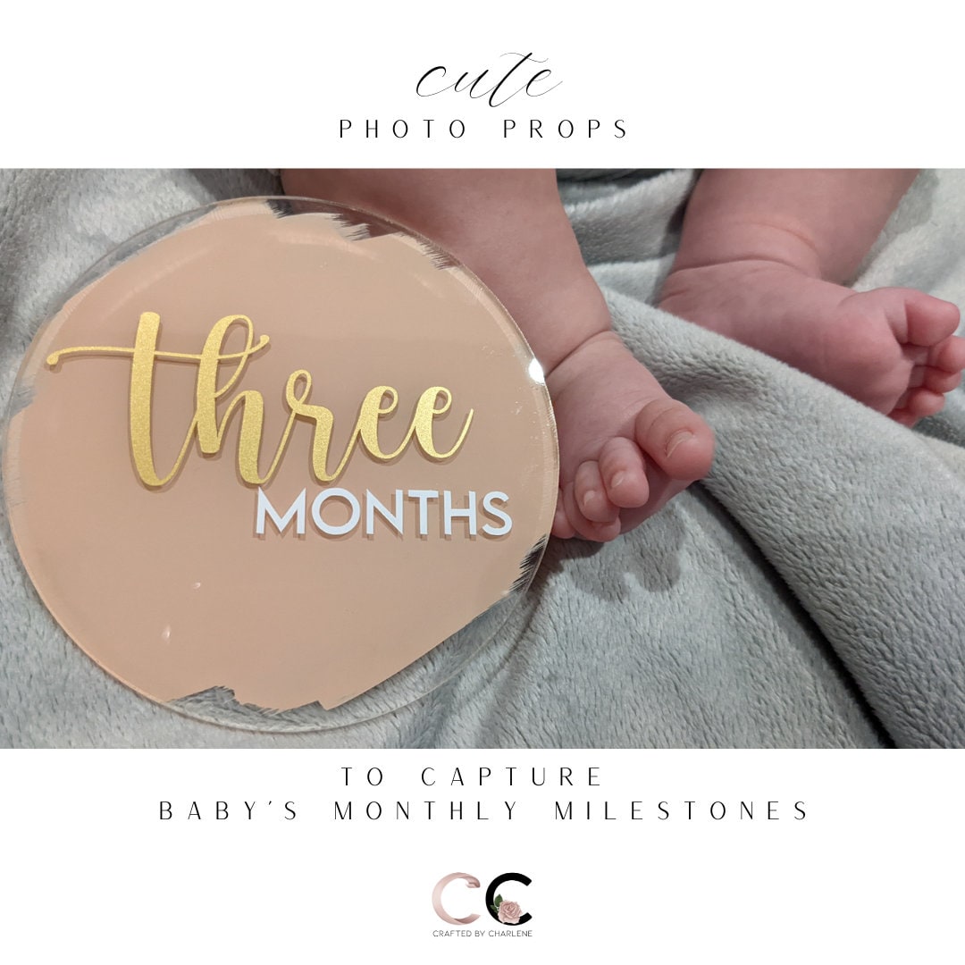 Custom Acrylic Baby Monthly Milestones | Baby Photo Prop Signs| Baby ...