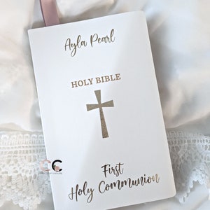 Goddaughter Baptism Gift|Godson Baptism Gift|Personalized Bible |Baptism Favours |Holy Communion Gift |Confirmation Gift | Keepsake Gifts