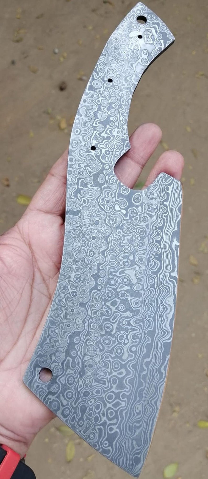 Custom Handmade Chef Cleaver 10 Damascus Steel Chef CleaverChopperMeat Cleaver Blank Blade