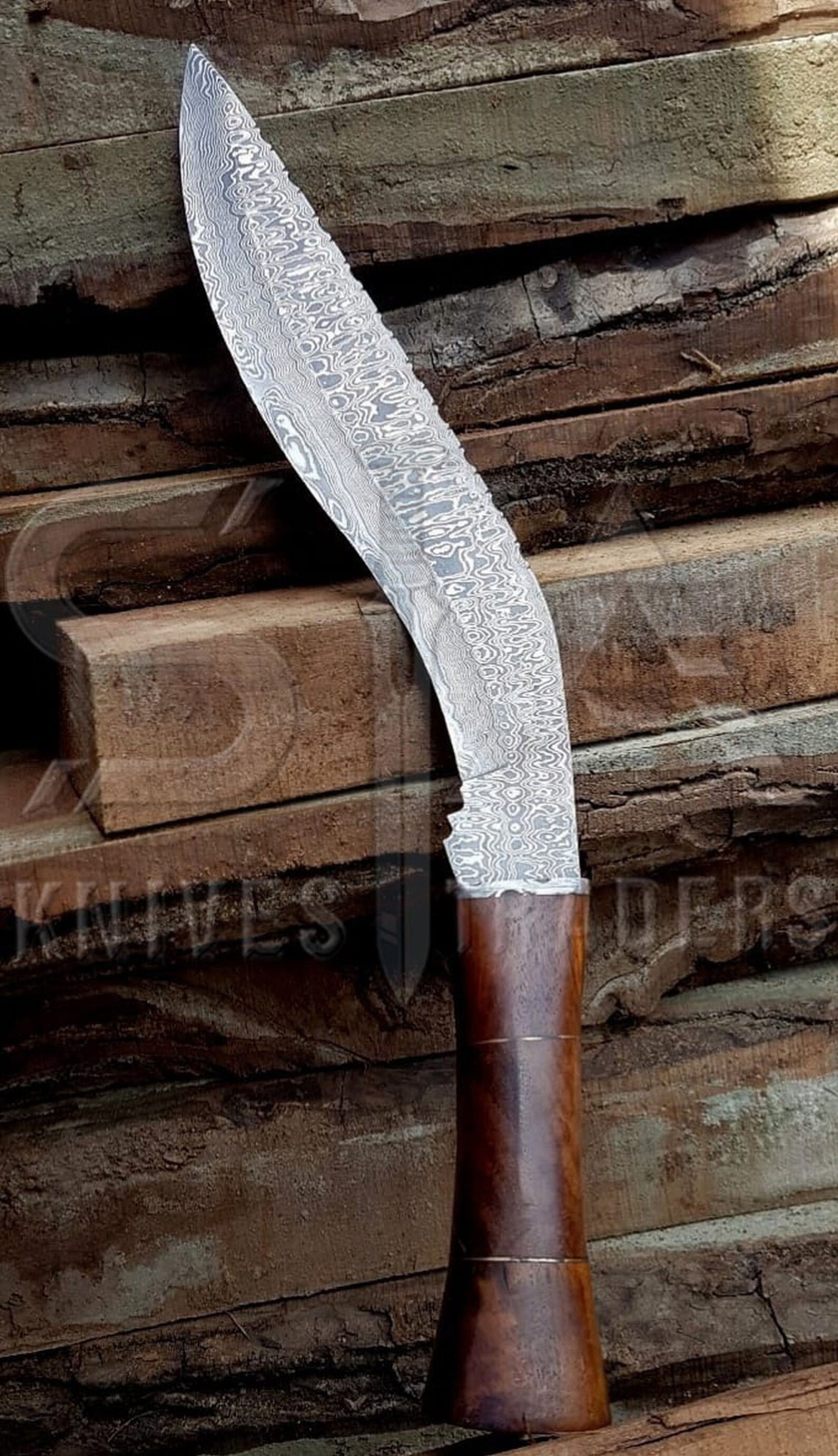 Custom Handmade Kukri Knife 18 Damascus Steel Hunting Etsy