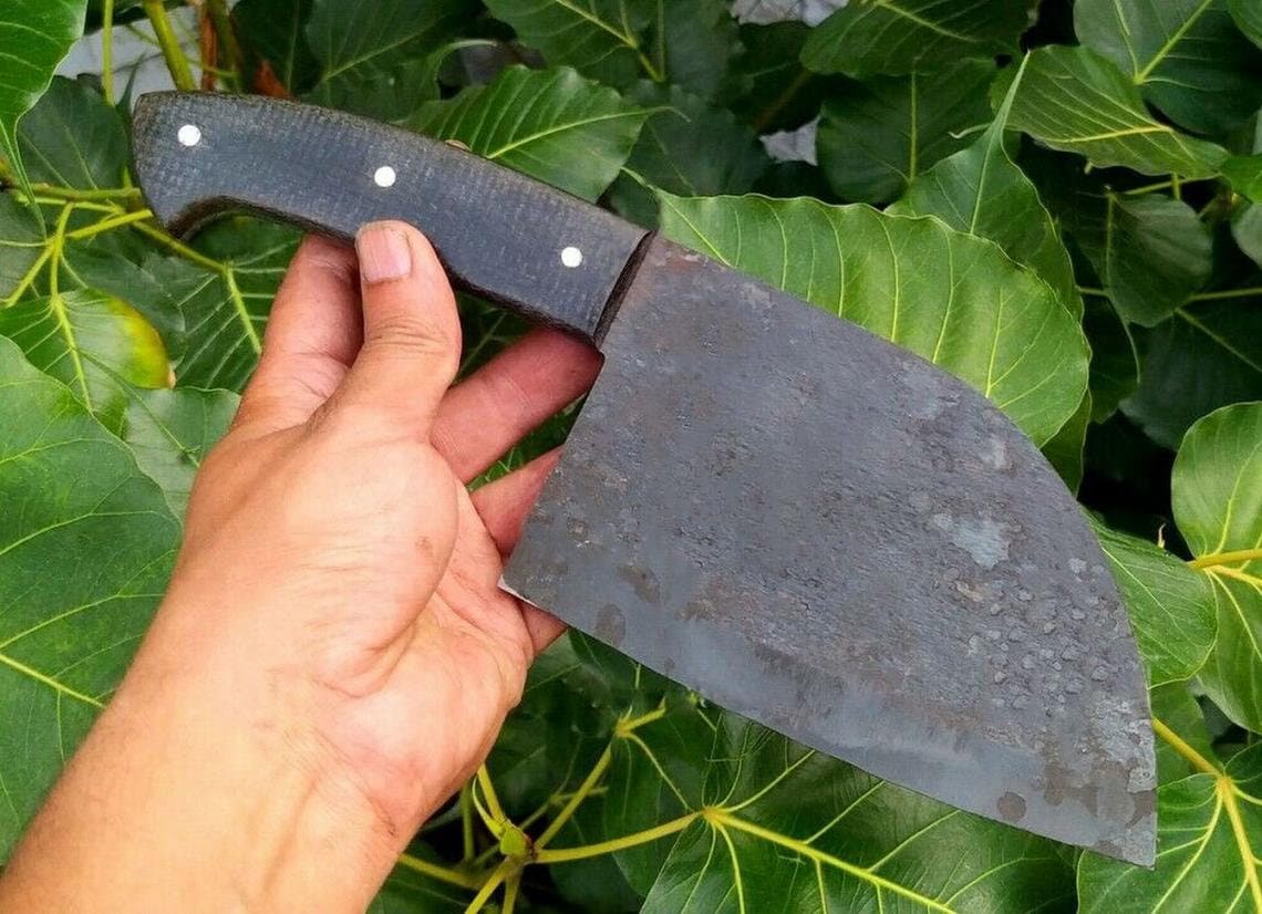 Custom Handmade Cleaver Chopper 11.50 Carbon Steel Blade Etsy