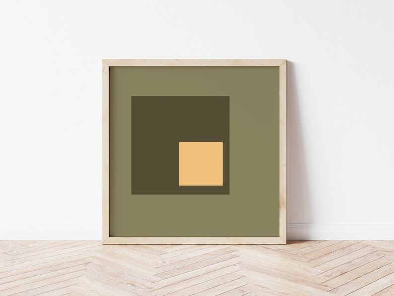 Modern Square Art Color Block Art Gallery Wall Set Set of 4 Art Mid