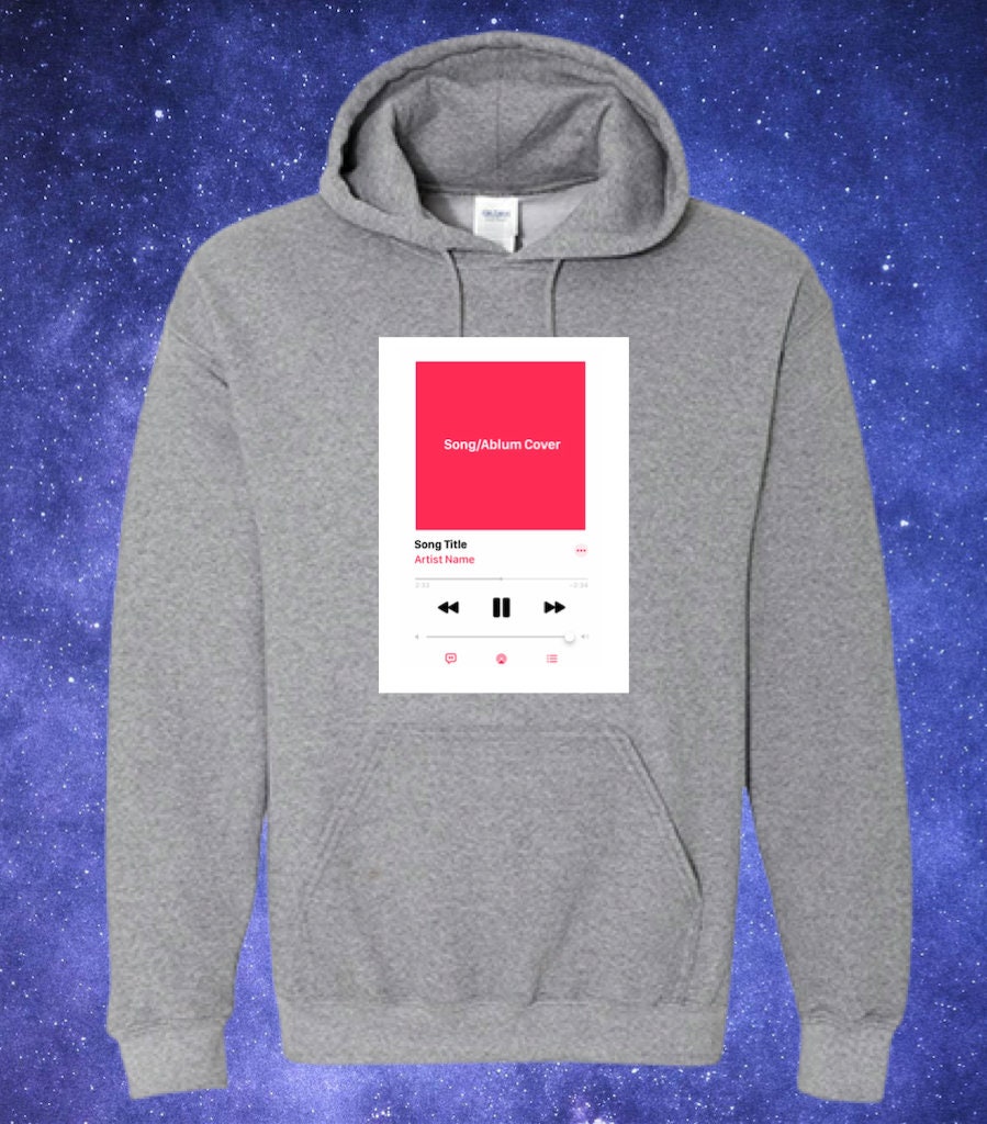 Custom Apple Music Song Hoodie Make Your Own Hoodie Apple Etsy