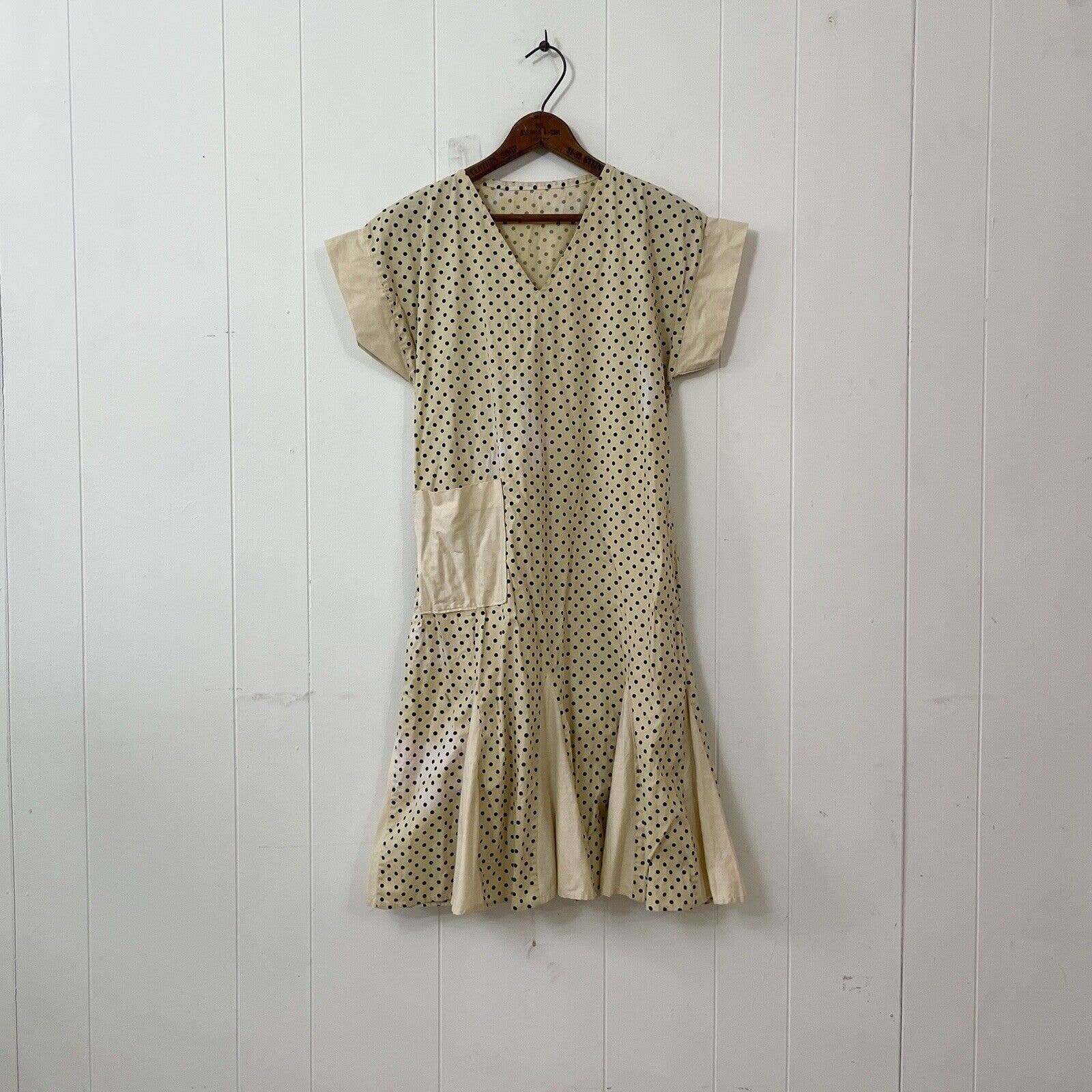 Antique Polka Dot Cotton Waist Day Dress Godets - Etsy