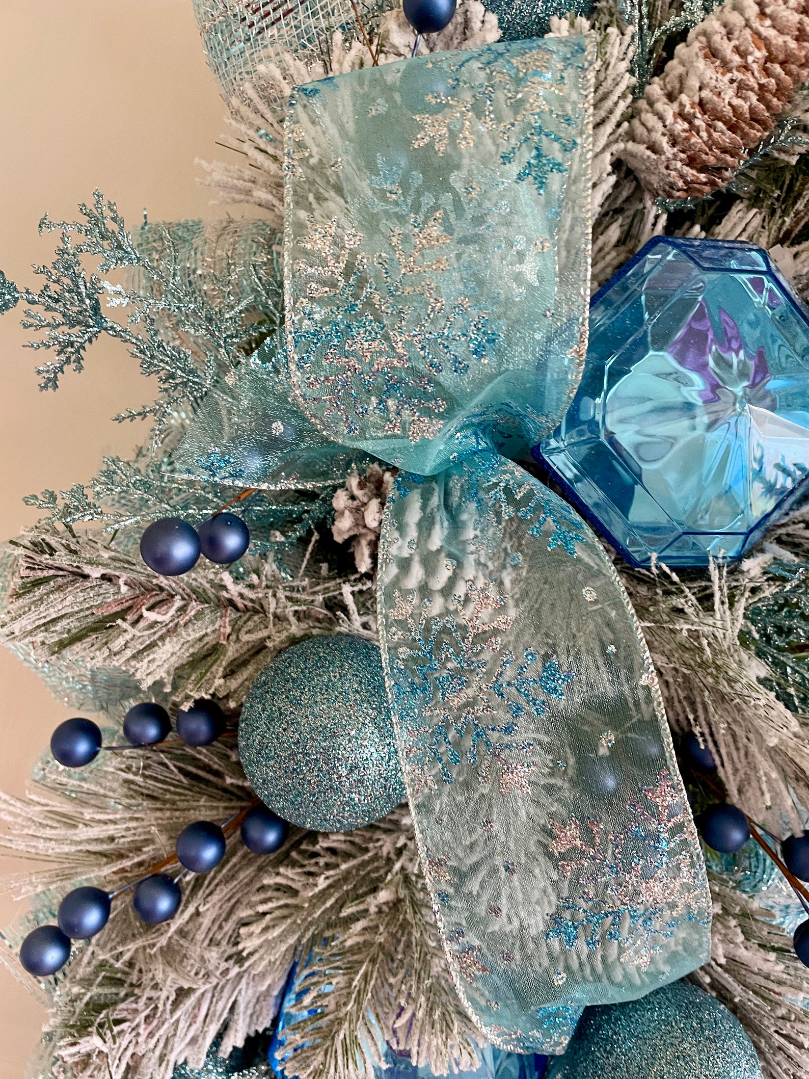 Christmas Wreath, Christmas Swag, Blue Christmas, Blue Swag, Jewel Swag ...