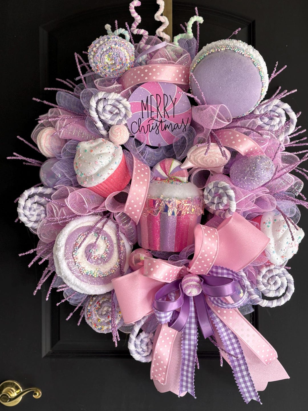 Christmas Candyland Wreath: Pastel Holiday Door Decor - Etsy