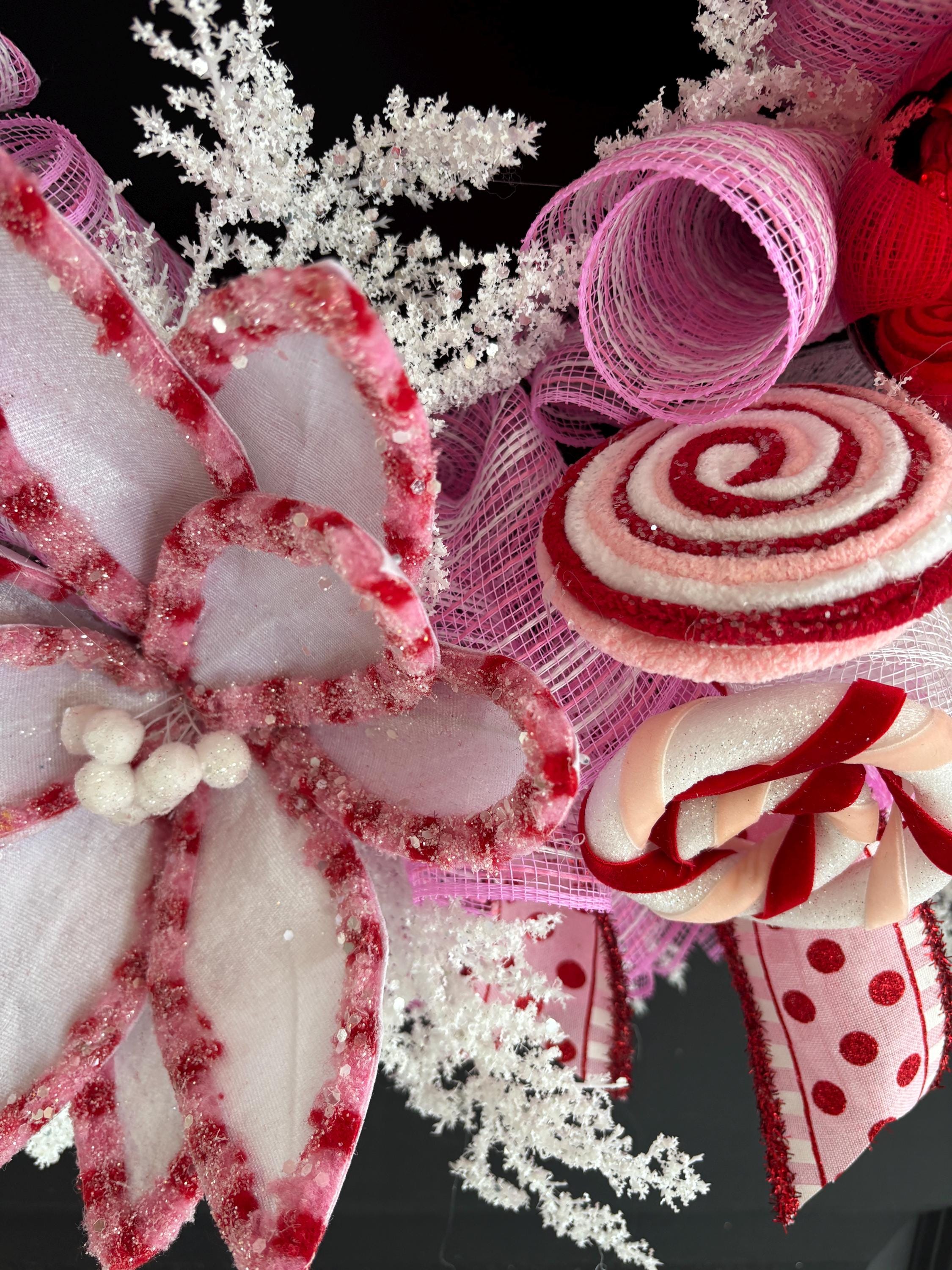 Christmas Candyland Wreath: Pastel Candyland Holiday Decor, Door Decor ...