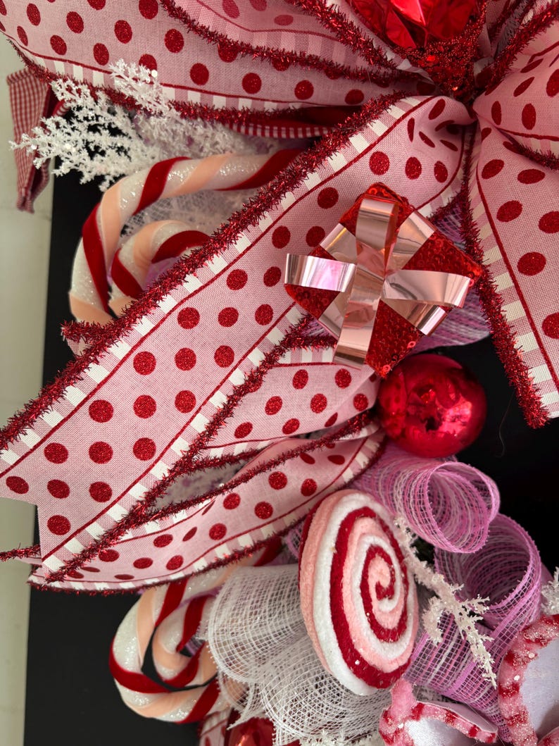 Christmas Candyland Wreath: Pastel Candyland Holiday Decor, Door Decor ...