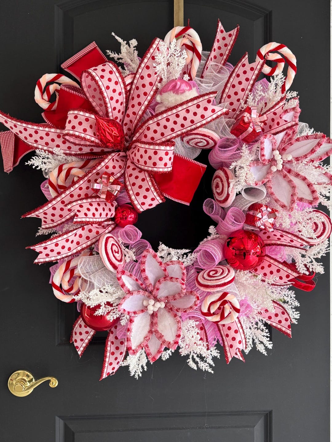 Christmas Candyland Wreath: Pastel Candyland Holiday Decor, Door Decor ...