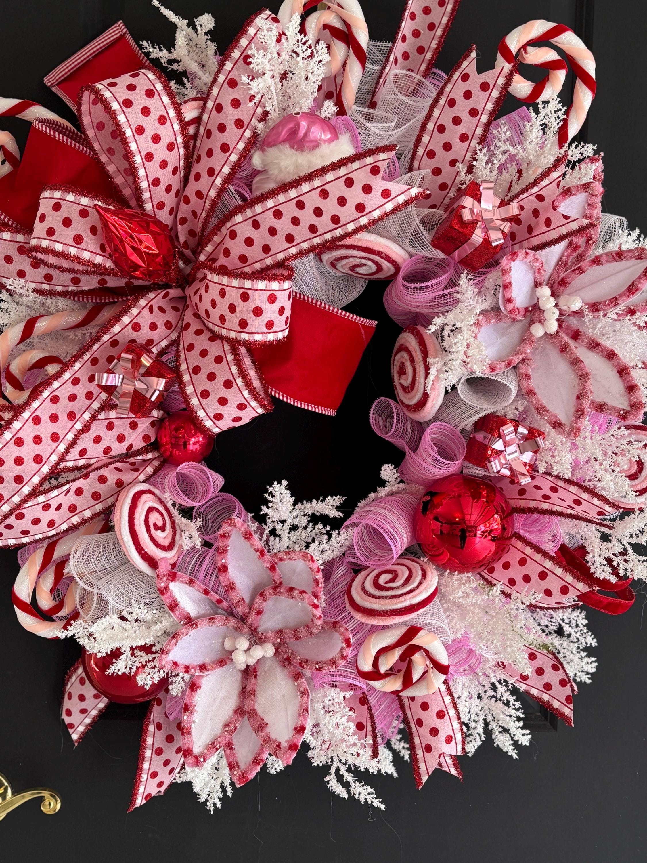 Christmas Candyland Wreath: Pastel Candyland Holiday Decor, Door Decor ...