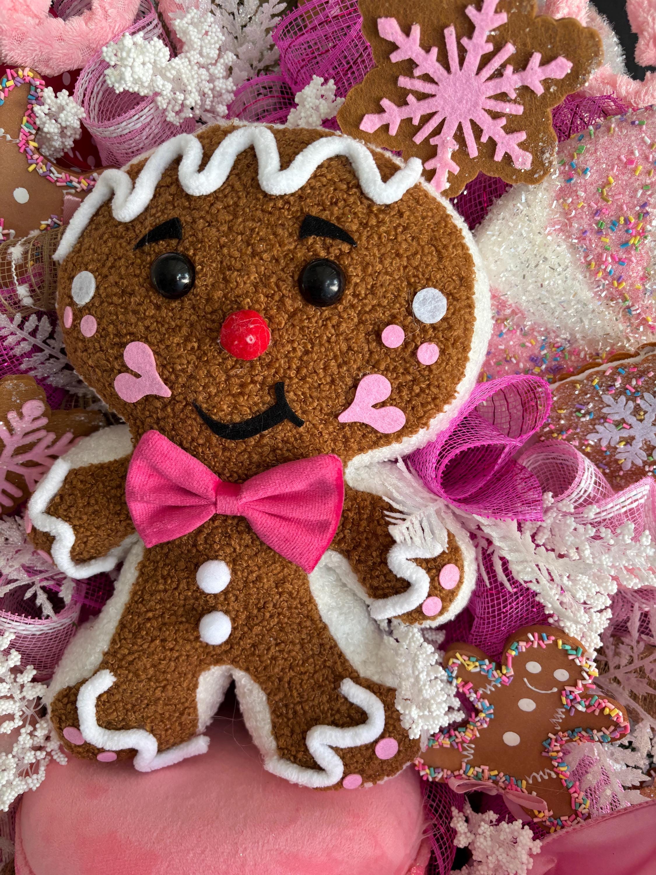 Gingerbread Candyland Christmas Wreath, Holiday Front Door Decor - Etsy