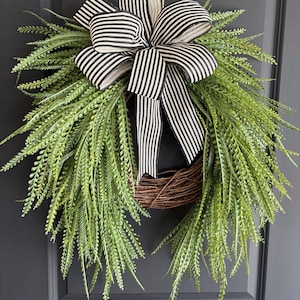 Beaded Grass Grapevine Wreath, Greenery Wreath, Summer Wreath, Grass Wreath, Deluxe Wreath, Door Decor, Wecome Wreath