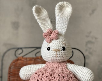 Bunny toy stuffed animal knitted bunny girl nursery toy Easter bunny doll soft animal toy Crochet bunny toy