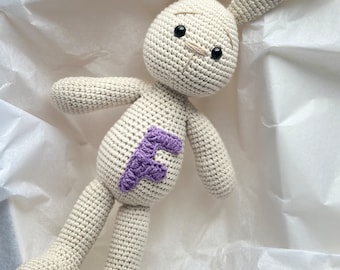 Custom bunny lilac Personalized toys stuffed animal with name letter custom stuffed bunny rabbit toy