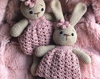 Easter bunny gift Crochet rabbit doll Knit bunny for baby Plush bunny for child Knitted animal gift doll Birthday baby gift