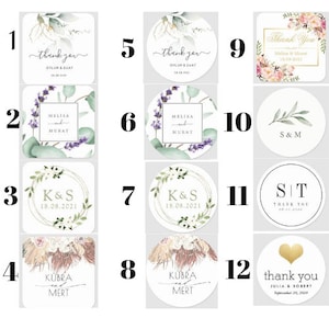 Wedding Favor Tags, For Guest Gift thank you stickers, Wedding Personalized Stickers