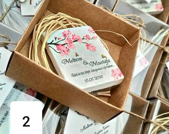 Wedding Favor Stone Magnet, Wedding Favors for Guests in Bulk, Wedding Favors Magnet, Personalized Magnet Gift for Guest