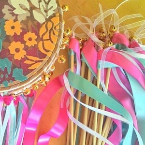 50 Wedding Ribbon Wands with Bells-Wedding Send off Wands With Bells-Wedding Farewell Ribbon