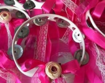 Bruiloft bloemenmeisje tamboerijn muziekinstrument feestaccessoire