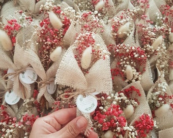 Wedding Favors for Guests in Bulk, Dried Flower Favor , Wedding Mini Bouquet of Dried Flowers "Boho", Rustic Dried Flower Bouquet