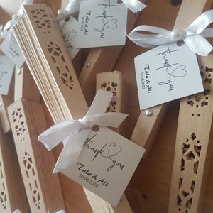 Personalized Wooden Fan for Guest Wedding Gift, Custom Fan Wedding Favors, Natural Wood Fan Gift