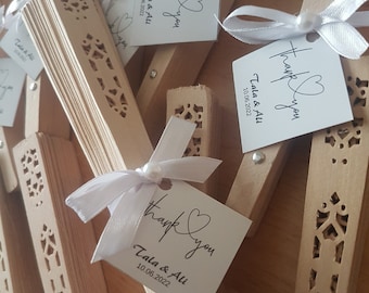 Personalized Wooden Fan for Guest Wedding Gift, Custom Fan Wedding Favors, Natural Wood Fan Gift