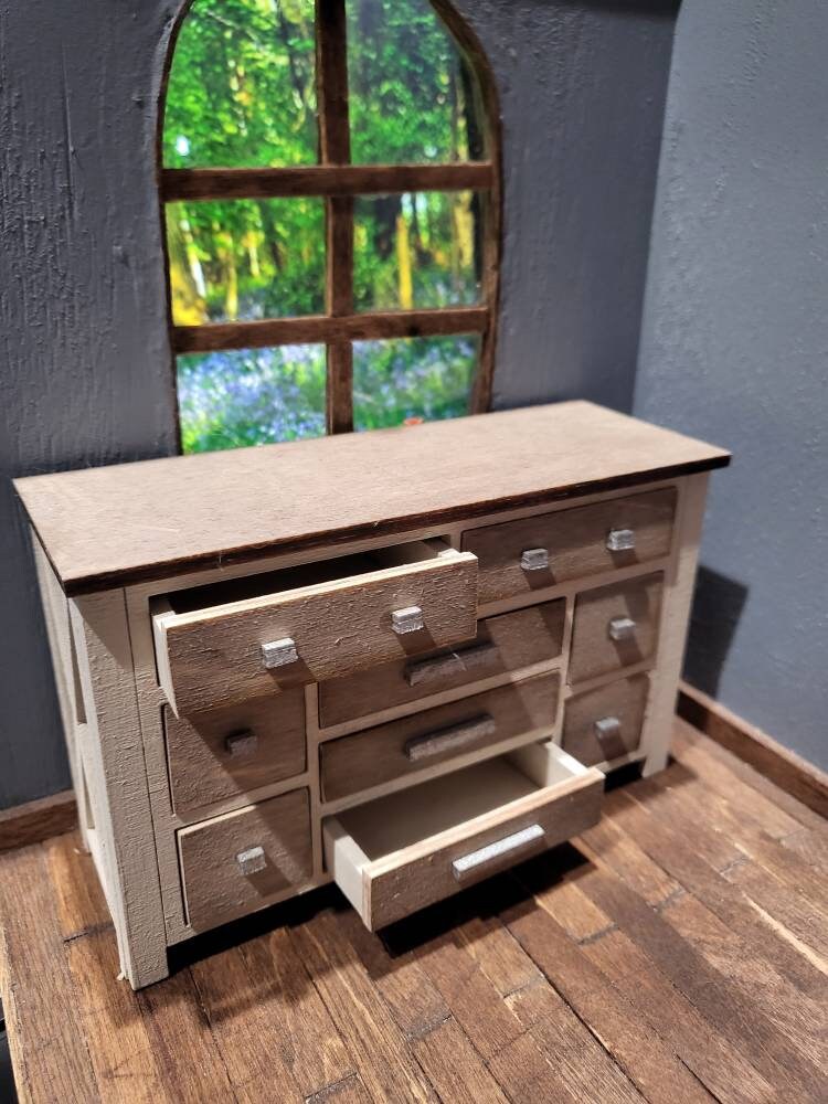 Rustic Dollhouse 9 Drawers Dollhouse Miniature 1/12 Scale Etsy