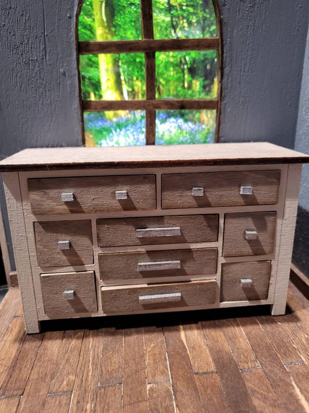 Rustic Dollhouse 9 Drawers Dollhouse Miniature 1/12 Scale Etsy