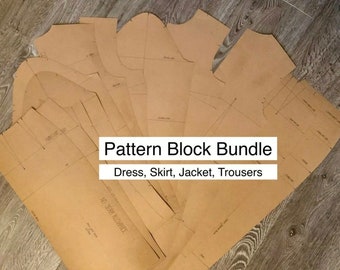 Full Set Size 10 Basic Woman’s Card Pattern Blocks (Jacket, Trouser, Skirt, Dress)