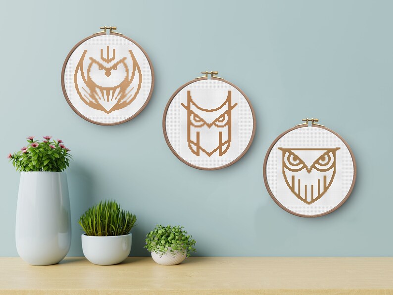 Needlepoint Kits How To Animals Cross Stitch Patterns Set Owl Cross Stitch Patterns Owl Decor Minimalist Cross Stitch