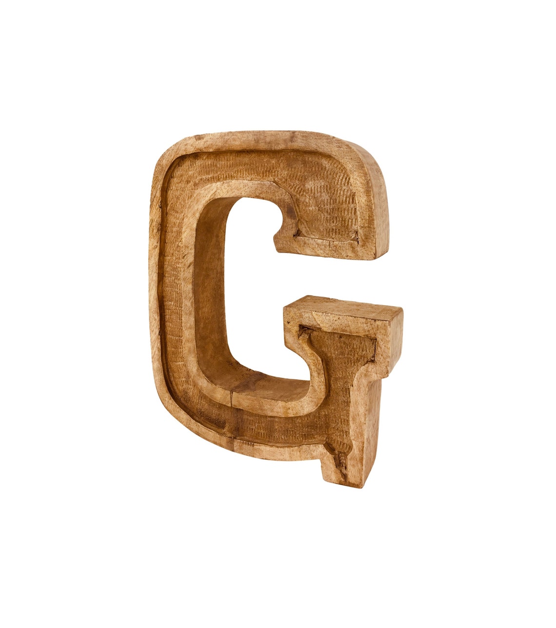Hand carved wooden embossed letter G Etsy