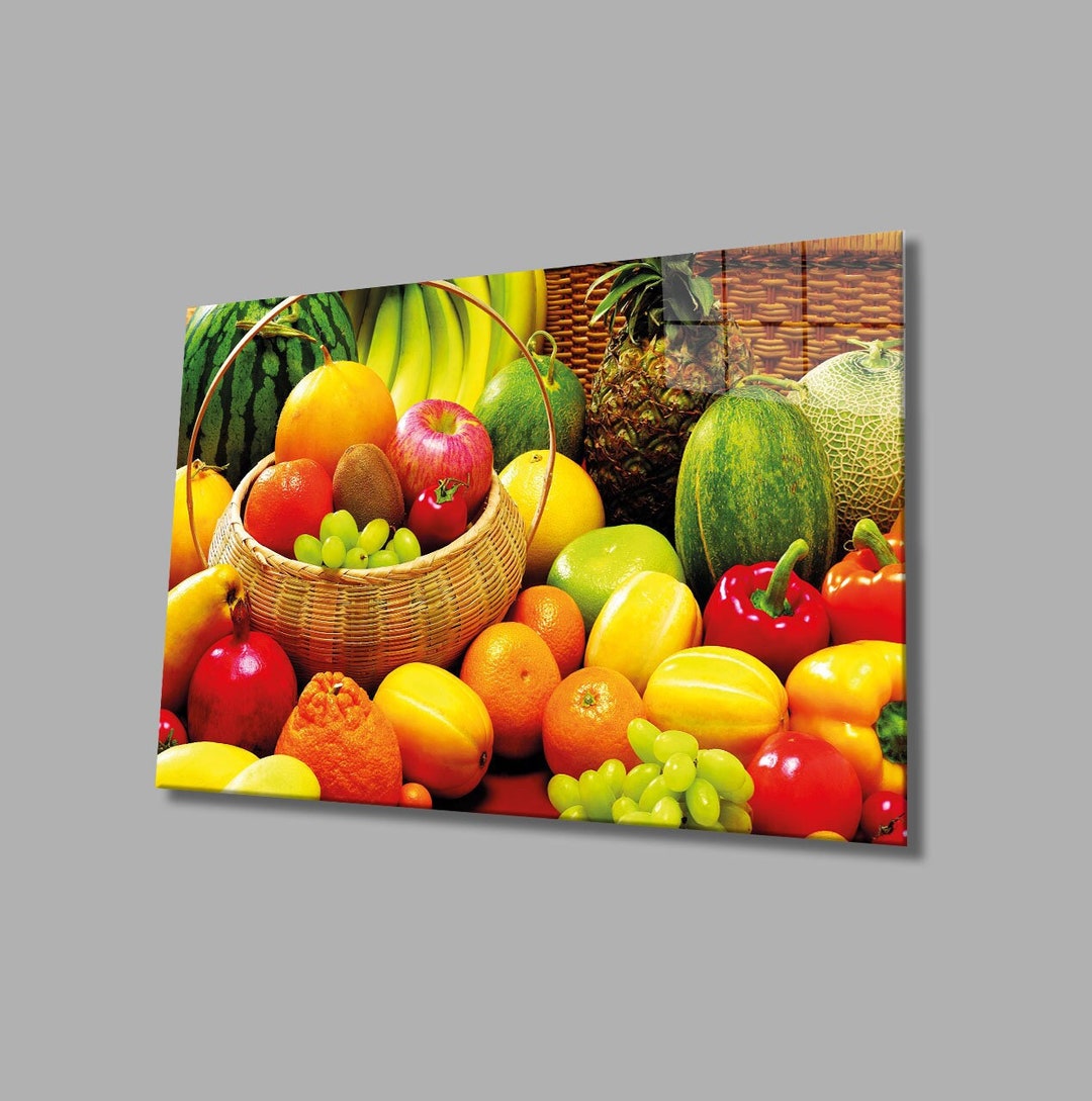 FRUITS WALL ART Glass Wall Arts Kitchen Design Home Etsy