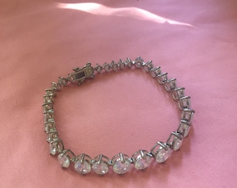 R.J. Graziano CZ Cup Link 925 Sterling Silver Bracelet 7.5”