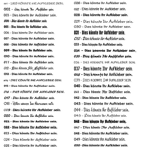 Wunschtext Aufkleber selbst gestalten Buchstaben Zahlen Name Schriftzug  Sticker Autoaufkleber Wunschtext selbst gestalten Aufkleber - .de