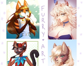 Busto de fursona, encargo de arte personalizado, dibujo de un icono de Furry Antho, foto de rostro.
