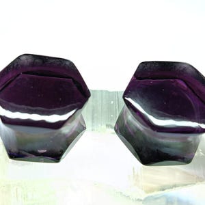 Purple Hexagon Amethyst Polished  Plug Purp Hexagon Shape Plugs Gauge Earrings, Pair Plug Custum Available 6mm and 28mm size.
