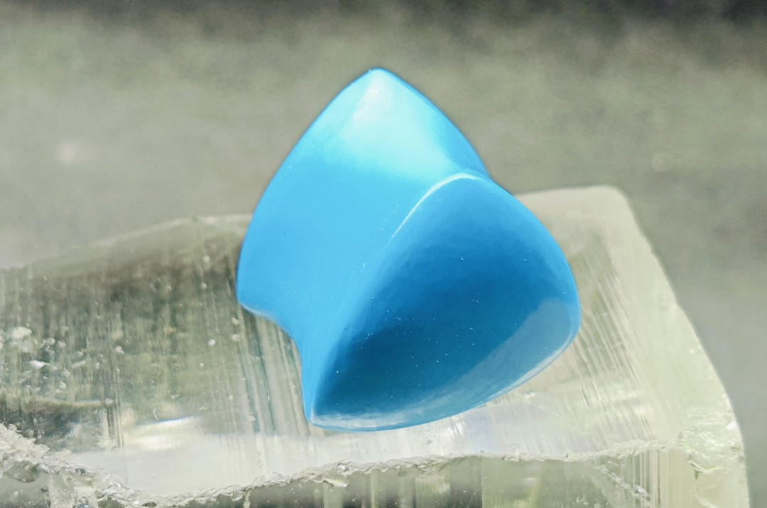 PAIR of Single Flare Organic Turquoise Stone Plugs - Gauges 4g (6g