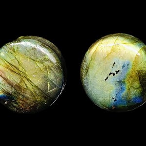 Beautiful  25 mm Labradorite plug Blue and multifire Natural pair 25 mm  With Double Flared Saddle,Stone Plugs stone no G 3.