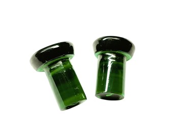 Smaragd Glas Single Flare Paar Ohrstecker Stecker Dome Plugs 4g, 2g, 1g, 0g, 00g, 10 mm, 7/16", 12 mm, 9/16", 5/8", 18 mm, 3/4", 20 mm Durchmesser 7/8mm, 24mm1"