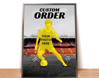 Custom Football Soccer Player Poster Print Gift