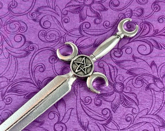 Celtic Triple Moon Sword Hair Stick - Hair Pin -Celtic-Elven-Elf-Fairy-Cosplay-Costume-Witchy-Viking-Hair Accessories-Hair Picks