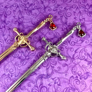 Medieval Blood Drop Sword Hair Stick - Hair Pin -Celtic-Elven-Elf-Fairy-Cosplay-Costume-Witchy-Viking-Hair Accessories-Hair Picks