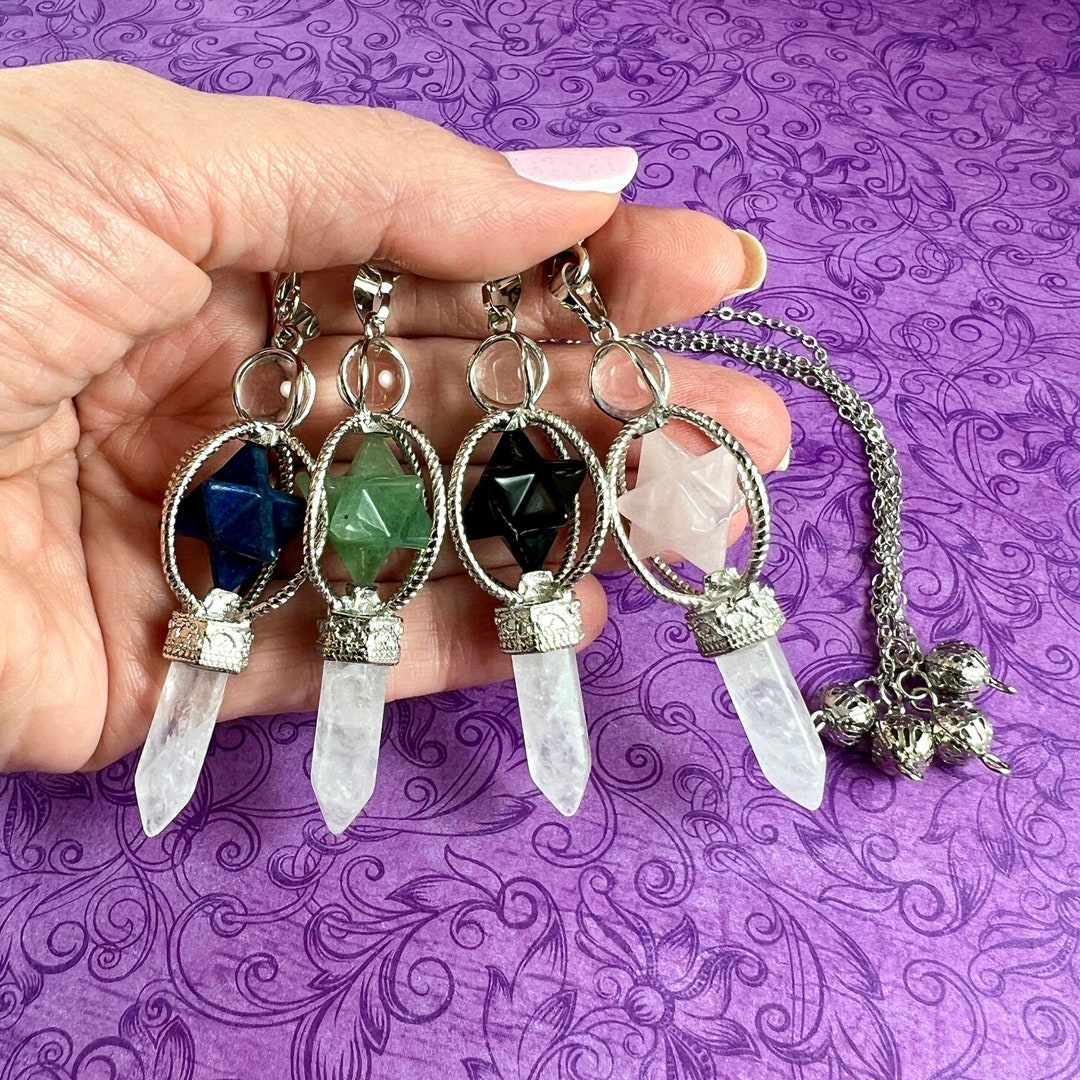 Crystal Merkabah Pendulum Merkaba Pendant, Ariestaurusgeminicancer
