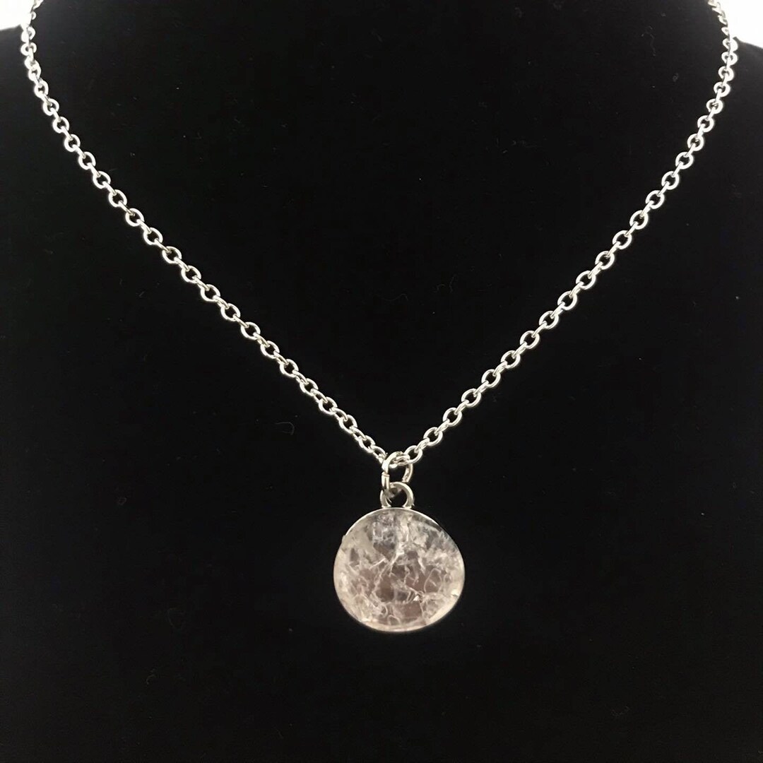 Simple SILVER Shattered glass Ceiling Necklace Etsy