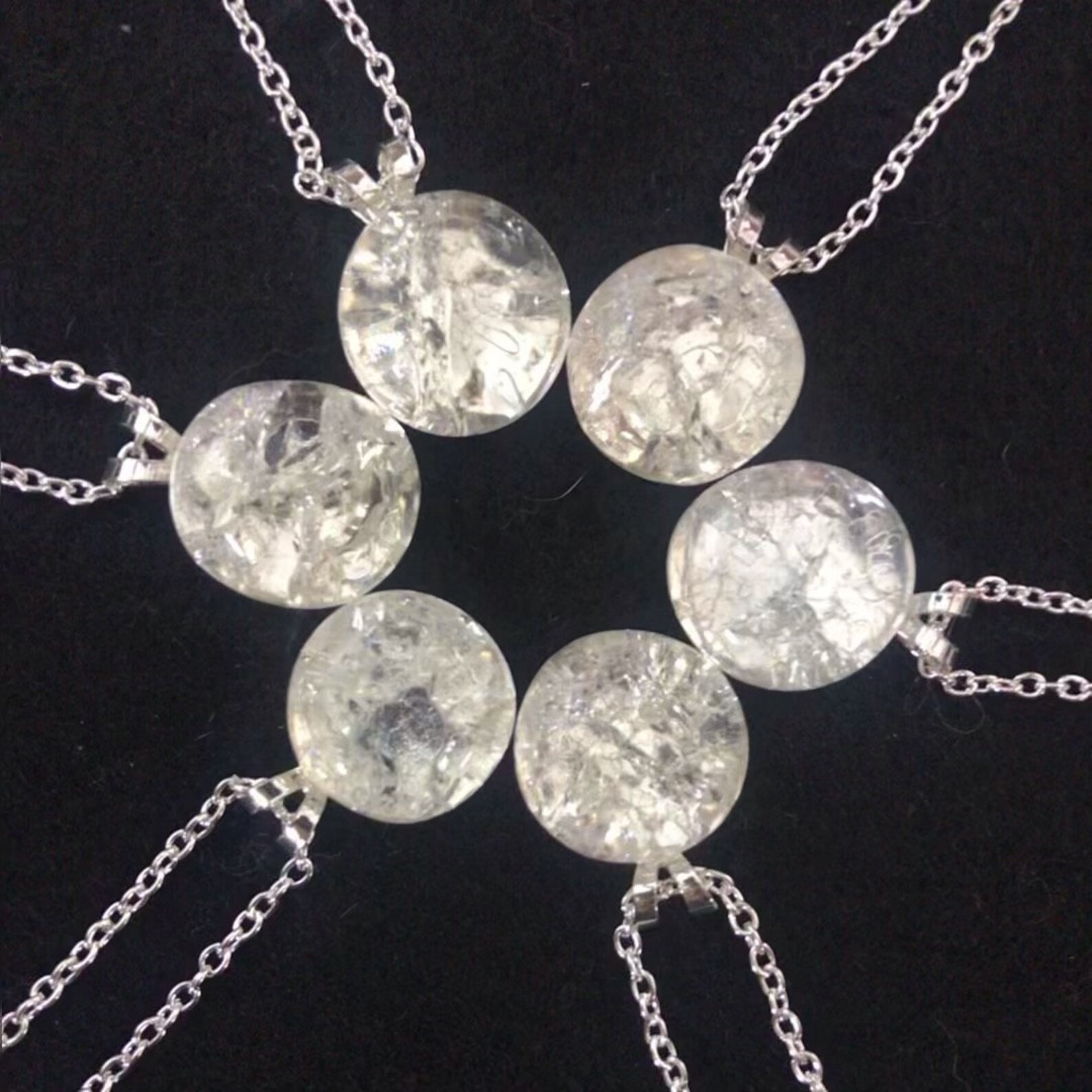 Classic SILVER Shattered glass Ceiling Necklace Etsy