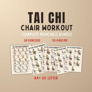 Chair workout senior Tai chi Printable PDF | 28 day workout