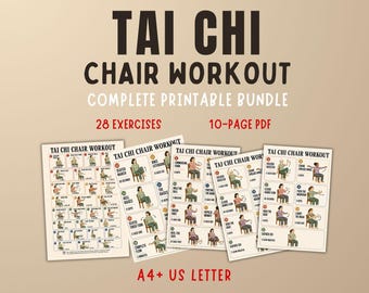 Chair workout senior Tai chi Printable PDF | 28 day workout