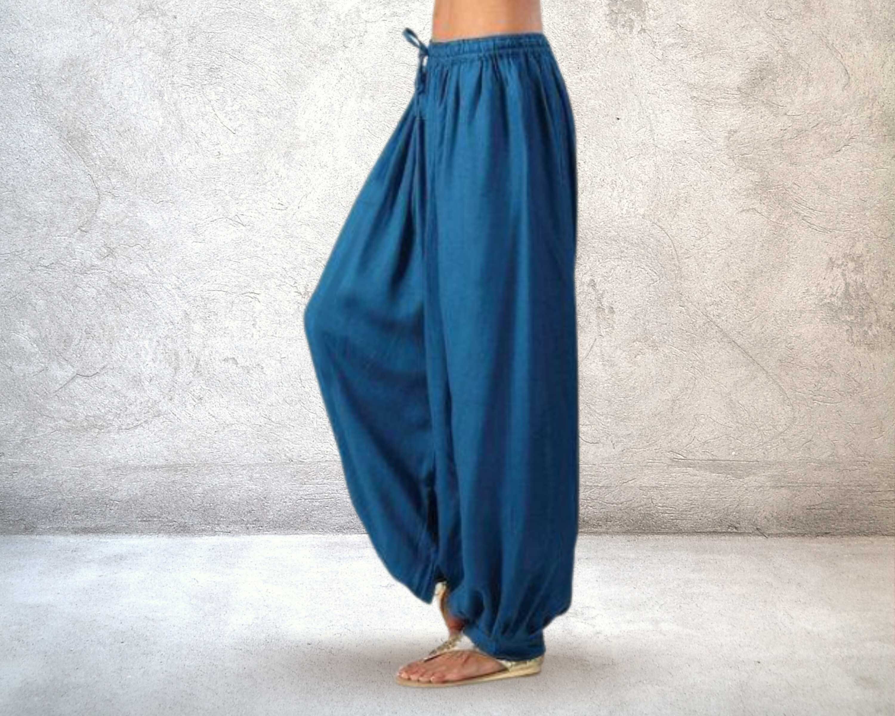 Women's Solid Harem Baggy Pants Aladdin Style Wide-leg - Etsy