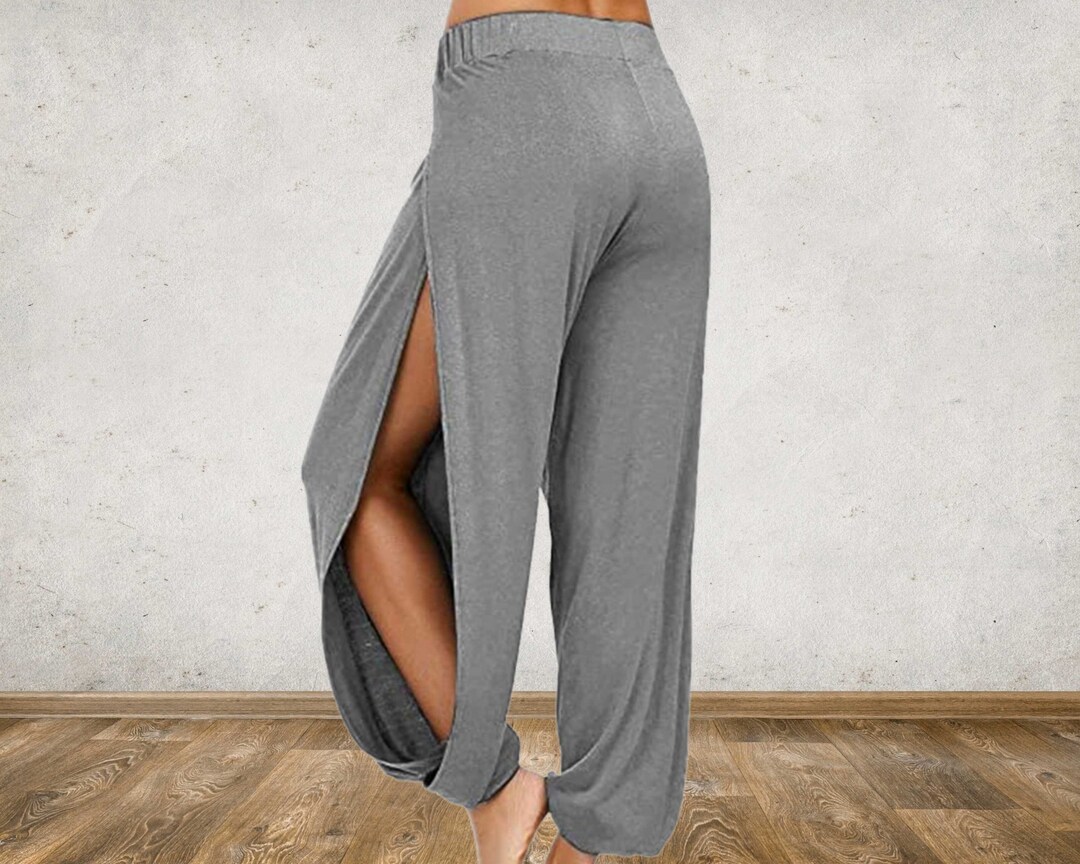Women's Harem Solid Sidesplit Yoga Pants Boho Hippie Etsy UK